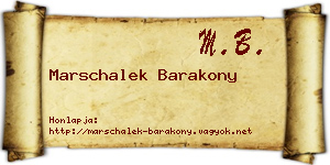 Marschalek Barakony névjegykártya